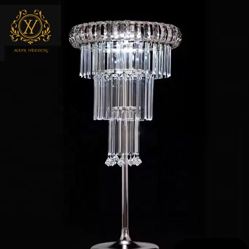 Lot de 4 centres de table cristal lumineux – Argent & Or (38x80 cm)