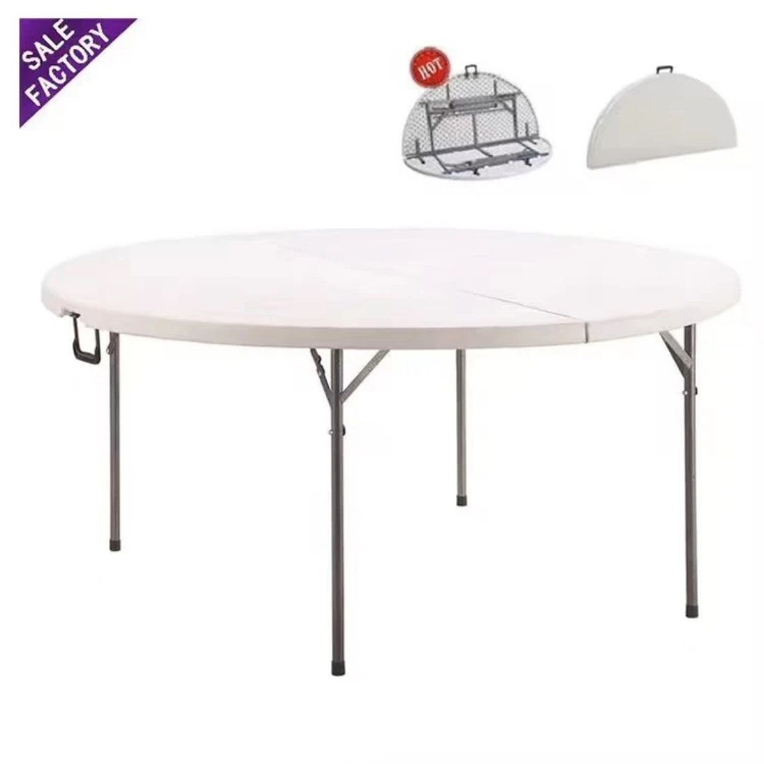 Lot de 5 tables rondes pliantes – 183 x 74 cm