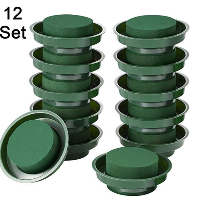 Lot de 30 mousses florales rondes avec base