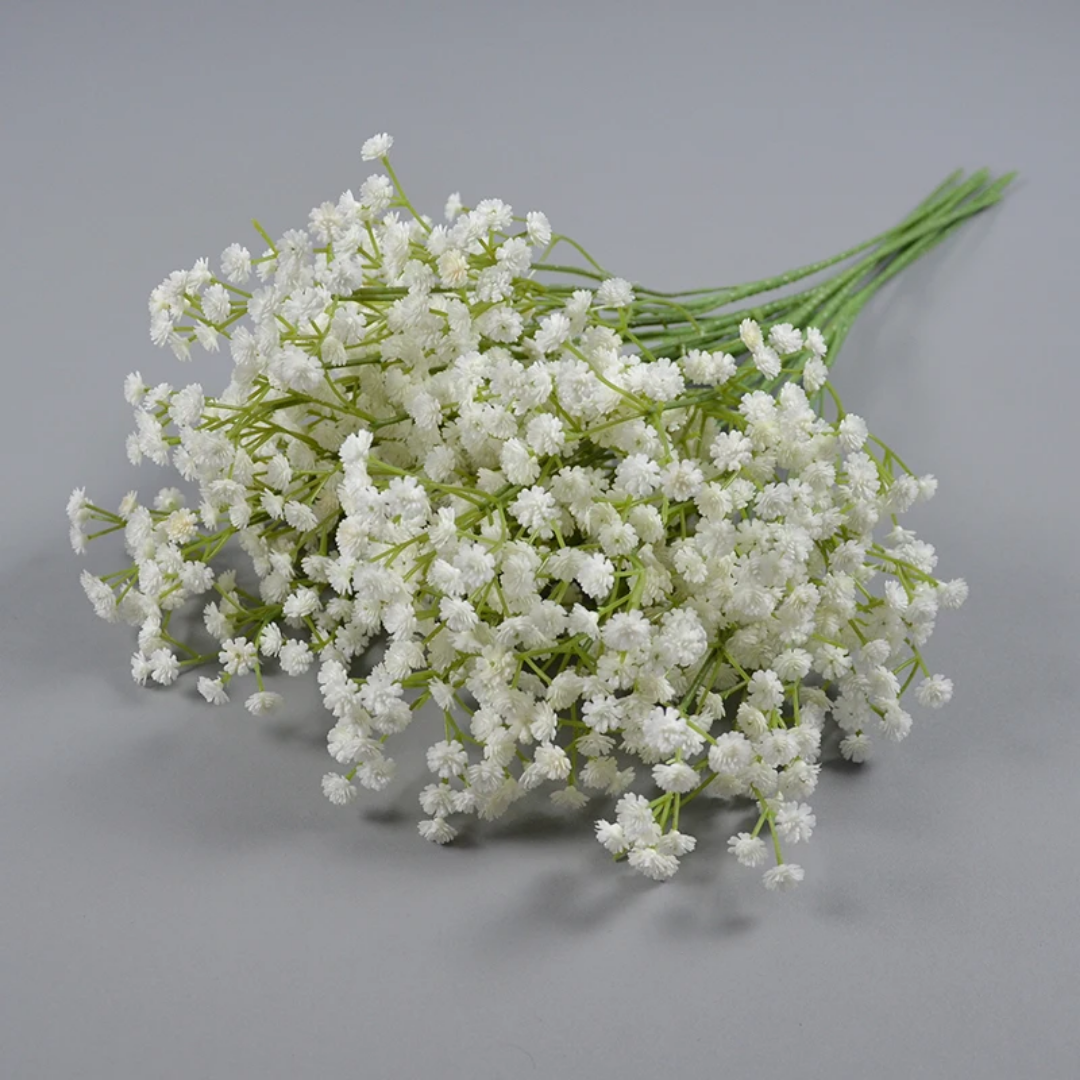100 tiges de Gypsophile blanc artificiel