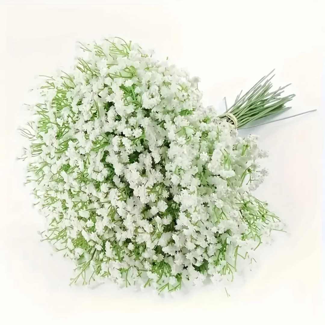 100 tiges de Gypsophile blanc artificiel