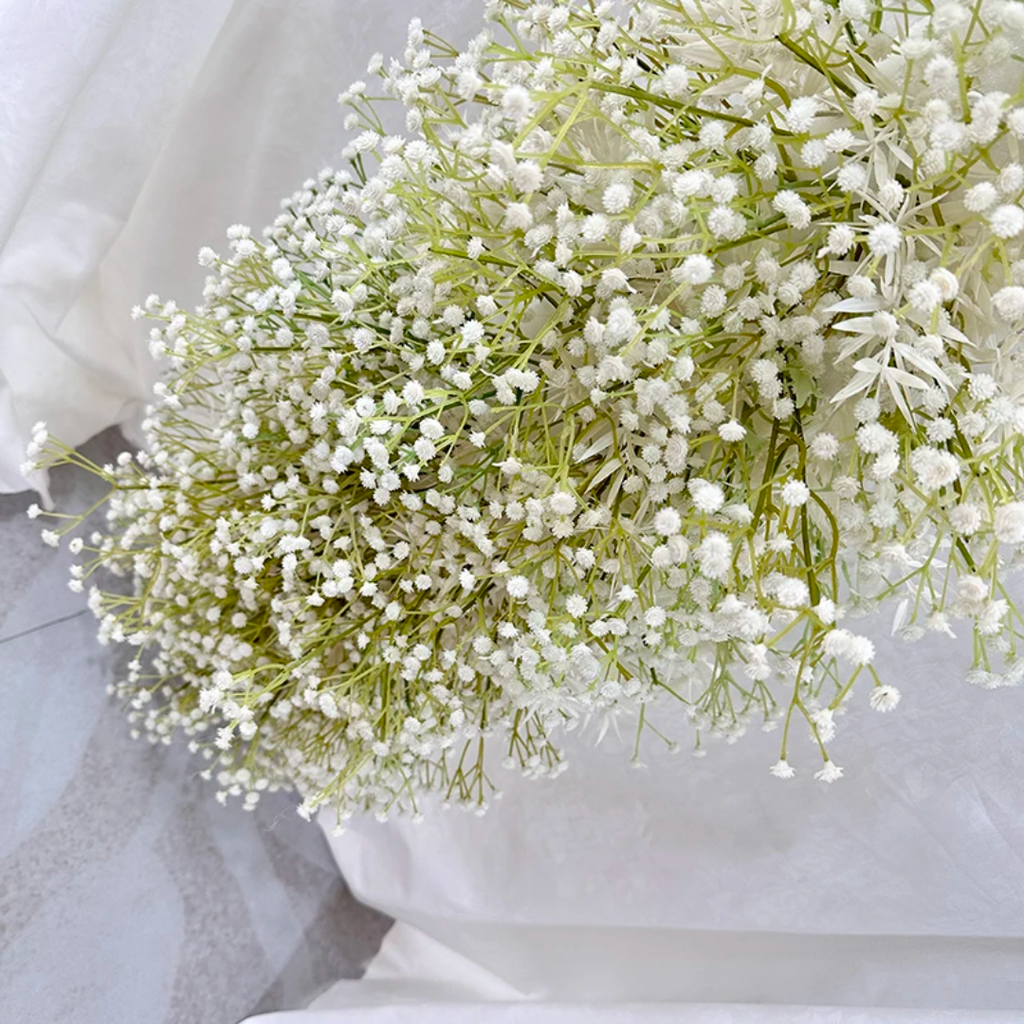 100 tiges de Gypsophile blanc artificiel