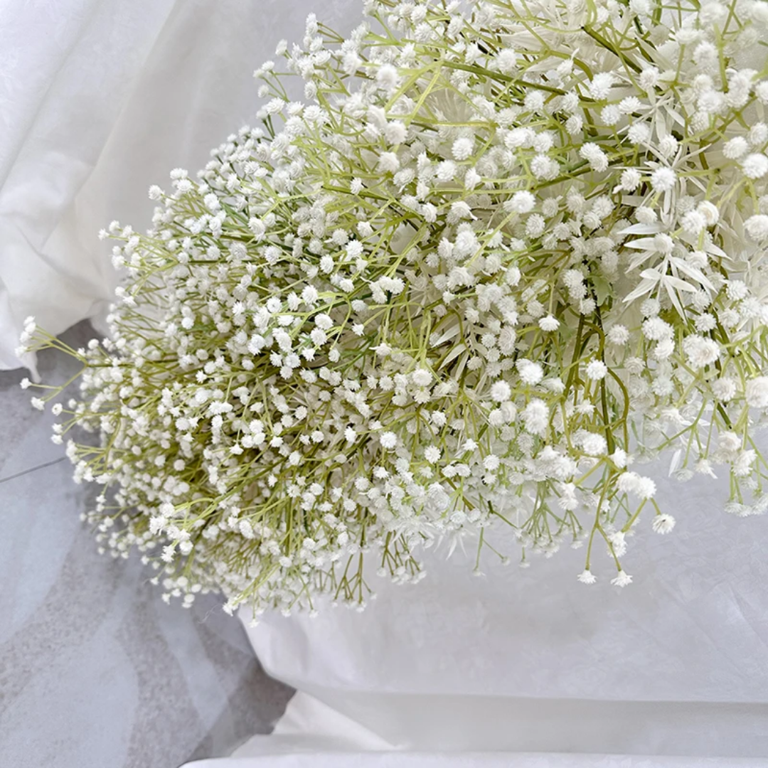 100 tiges de Gypsophile blanc artificiel