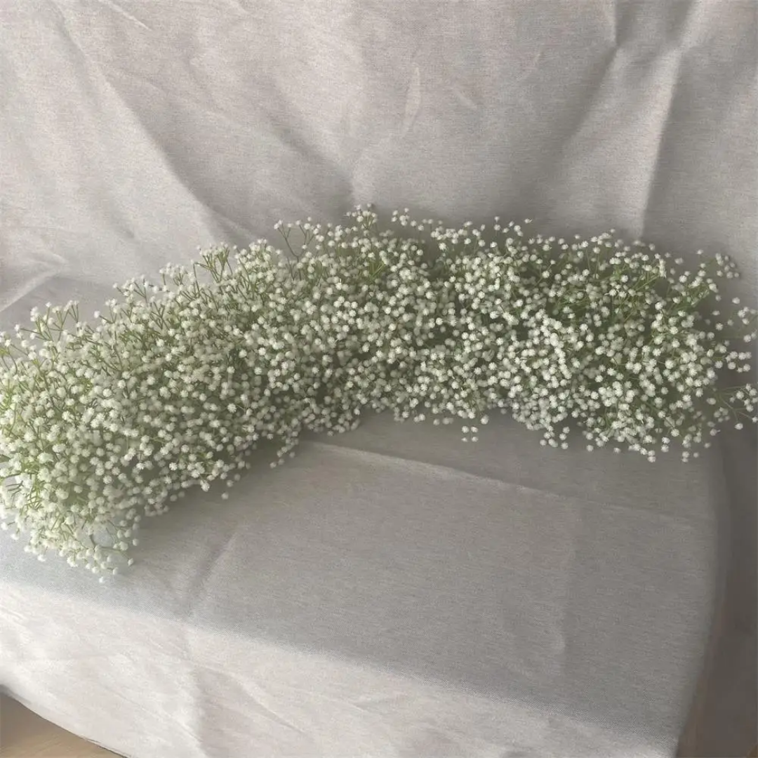 Lot de 2 Chemins de fleurs gypsophiles artificielles blanches – 2 m × 40cm