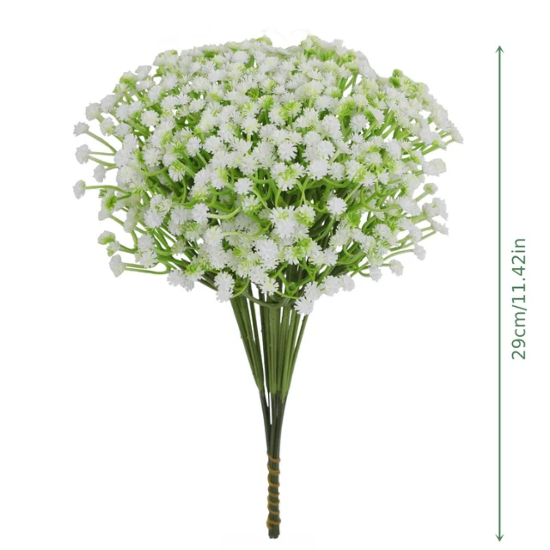 100 tiges de Gypsophile blanc artificiel