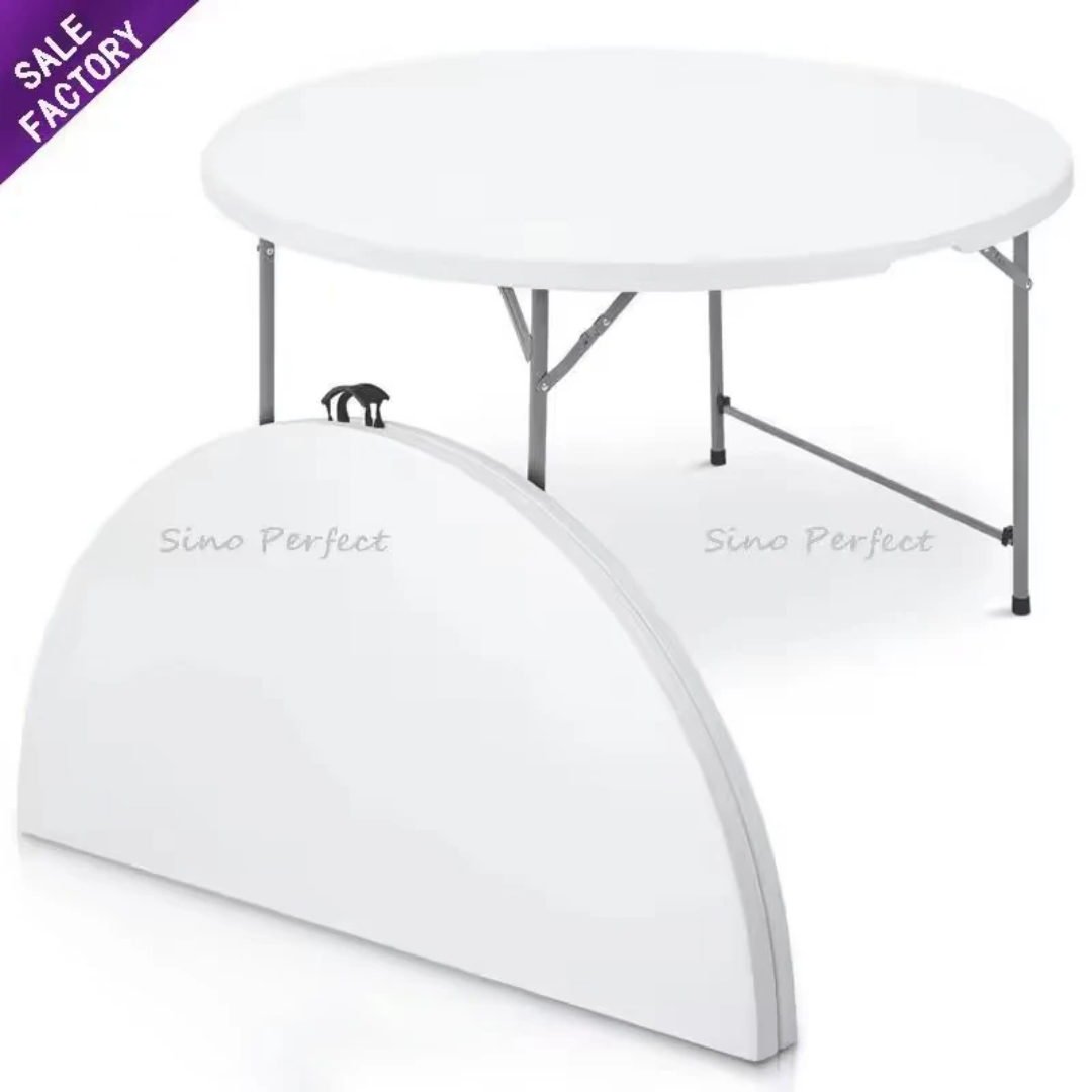 Lot de 5 tables rondes pliantes – 183 x 74 cm