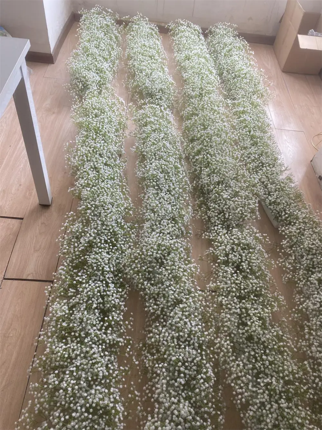 Lot de 2 Chemins de fleurs gypsophiles artificielles blanches – 2 m × 40cm